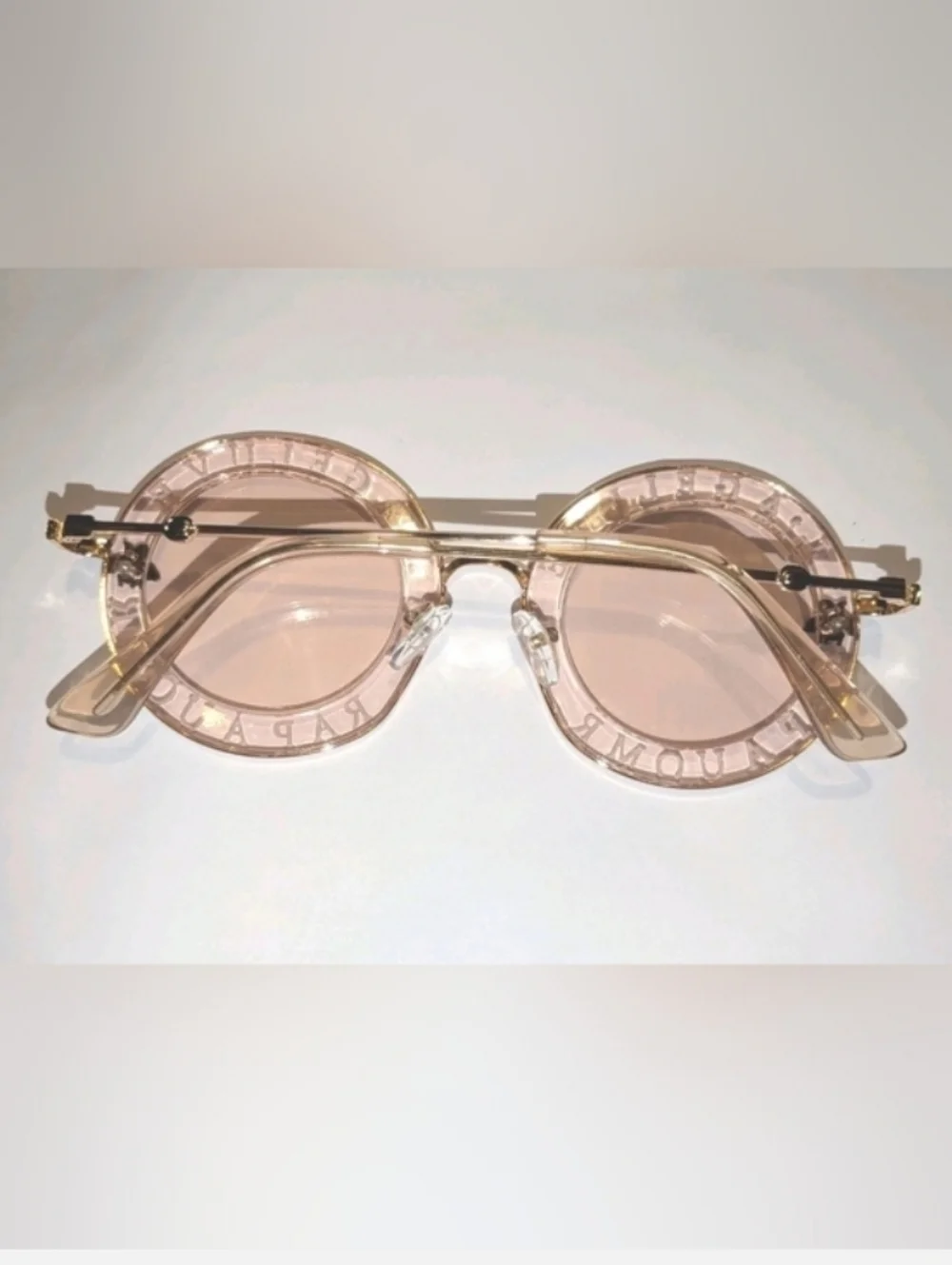 Round Luxury Tea Tint Bold Statement Print Sunglasses